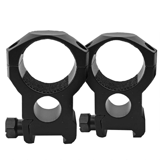Pair of black metal scope mounting rings