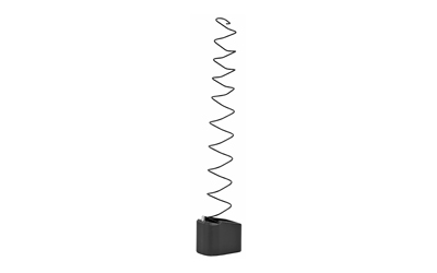 Vertical zigzag metal spring on black base