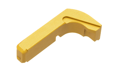 Gold metal mechanical latch component isolated