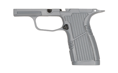 Gray handgun frame without slide