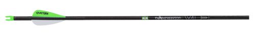 Black carbon arrow with green fletching