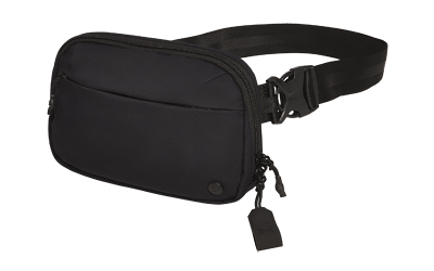Black waist bag with adjustable strap