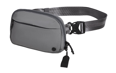 Gray waist bag with adjustable strap