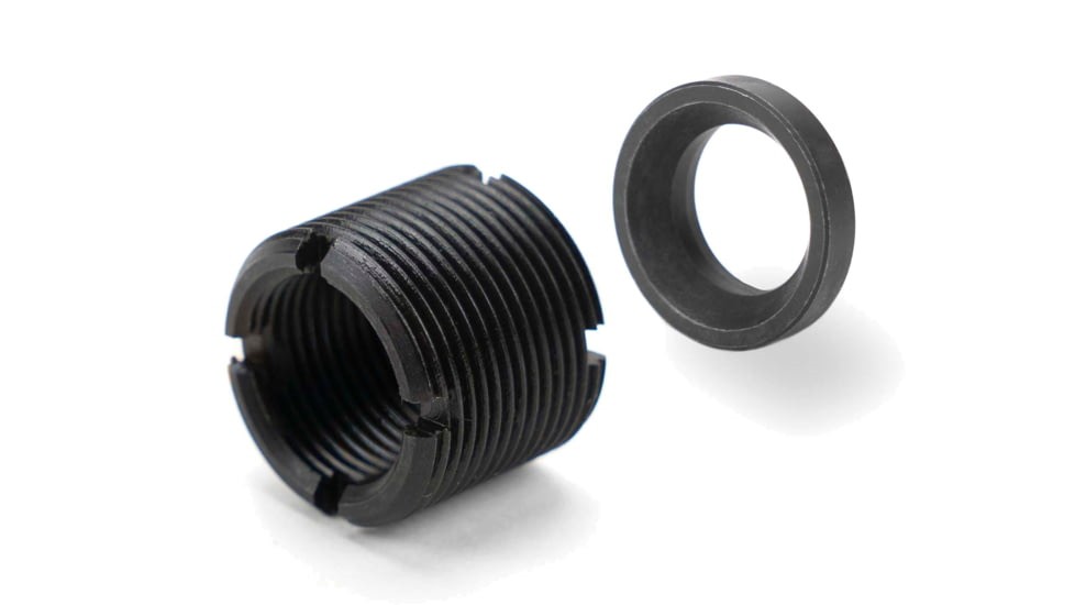 Black threaded metal insert and locking ring