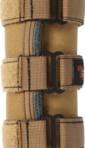 Tan padded leg wrap with adjustable straps