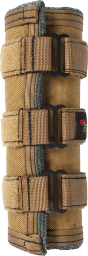 Tan padded leg wrap with adjustable straps
