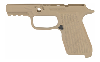 Tan polymer handgun frame without slide