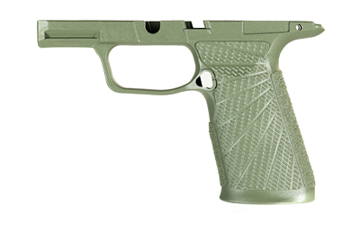 Olive green handgun frame without slide