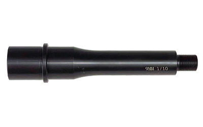 Black threaded metal cylindrical component on white background