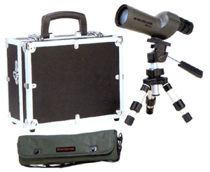Spotting scope kit with case and tripod