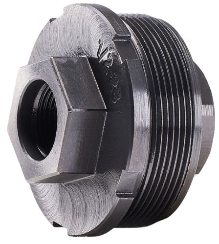 Metal threaded pipe fitting with hex head