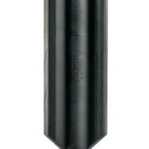 Black cylindrical metal component with threaded end