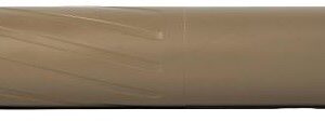 Tan cylindrical firearm suppressor on white background
