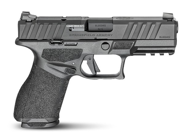 Black Springfield Armory semi-automatic handgun side view
