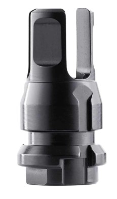 Metal drill bit adapter on white background