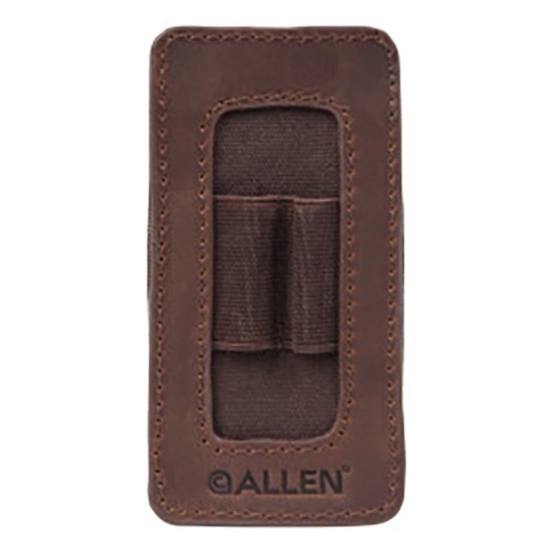Brown leather magnetic money clip wallet