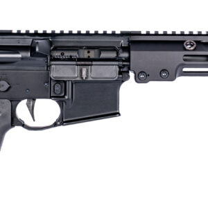 Compact AR-style rifle with short barrel