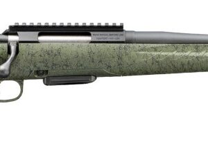 Green bolt-action rifle with long barrel