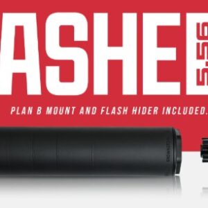 ASHE 5.56 rifle suppressor with mount and flash hider