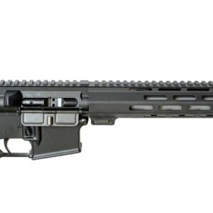 Black AR-15 style semi-automatic rifle
