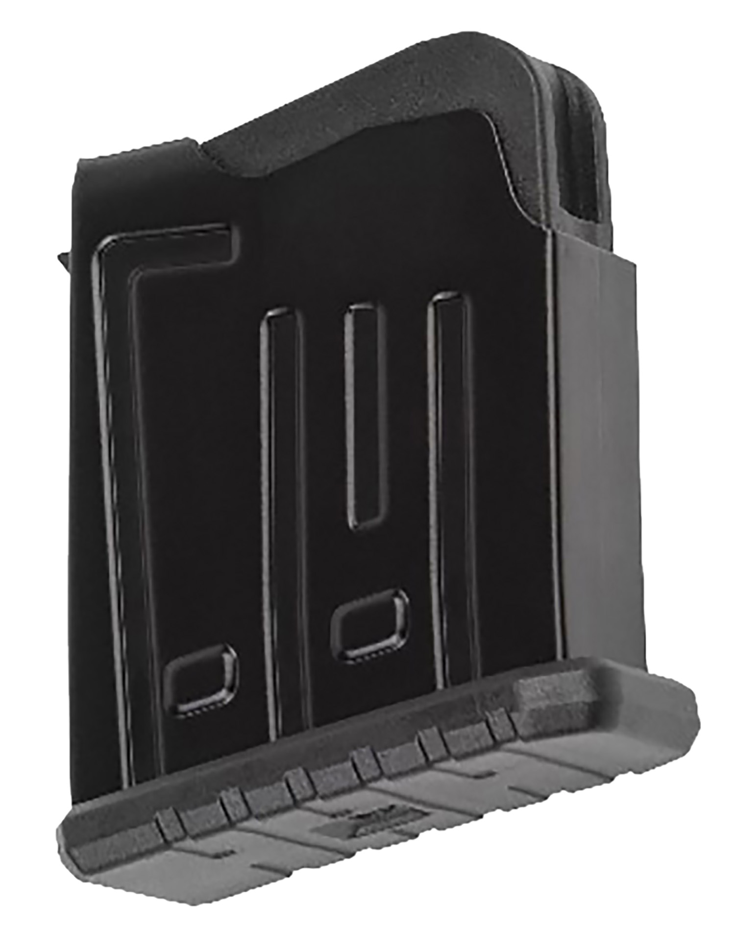 Close-up of black rifle magazine and magwell