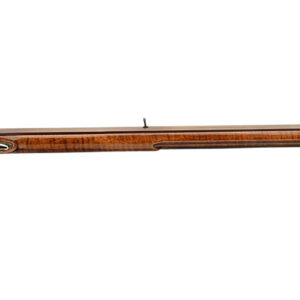 Antique flintlock rifle with wooden stock