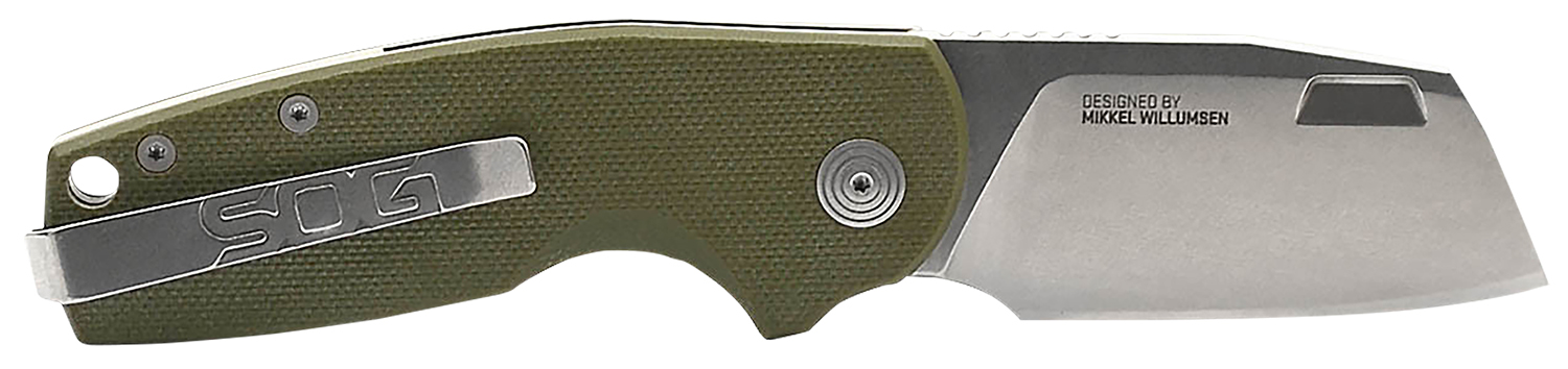 Green-handled folding pocket knife with stainless blade
