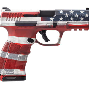 Handgun with American flag design on slide and grip