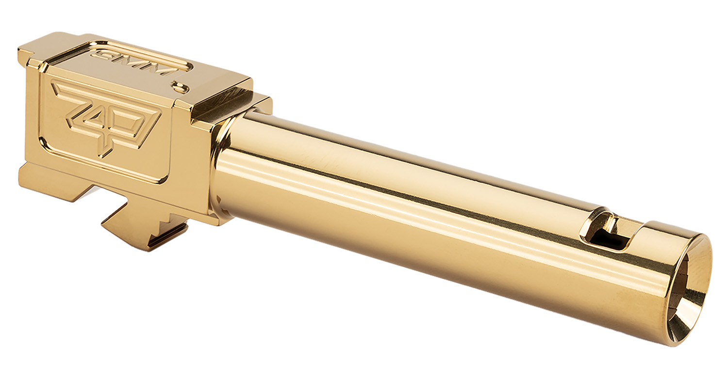 Gold Glock 40 pistol barrel and slide
