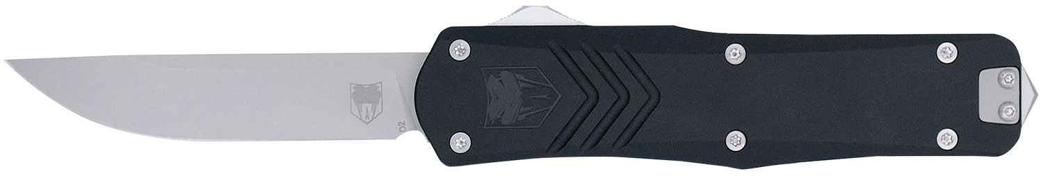 Fixed-blade knife with black handle
