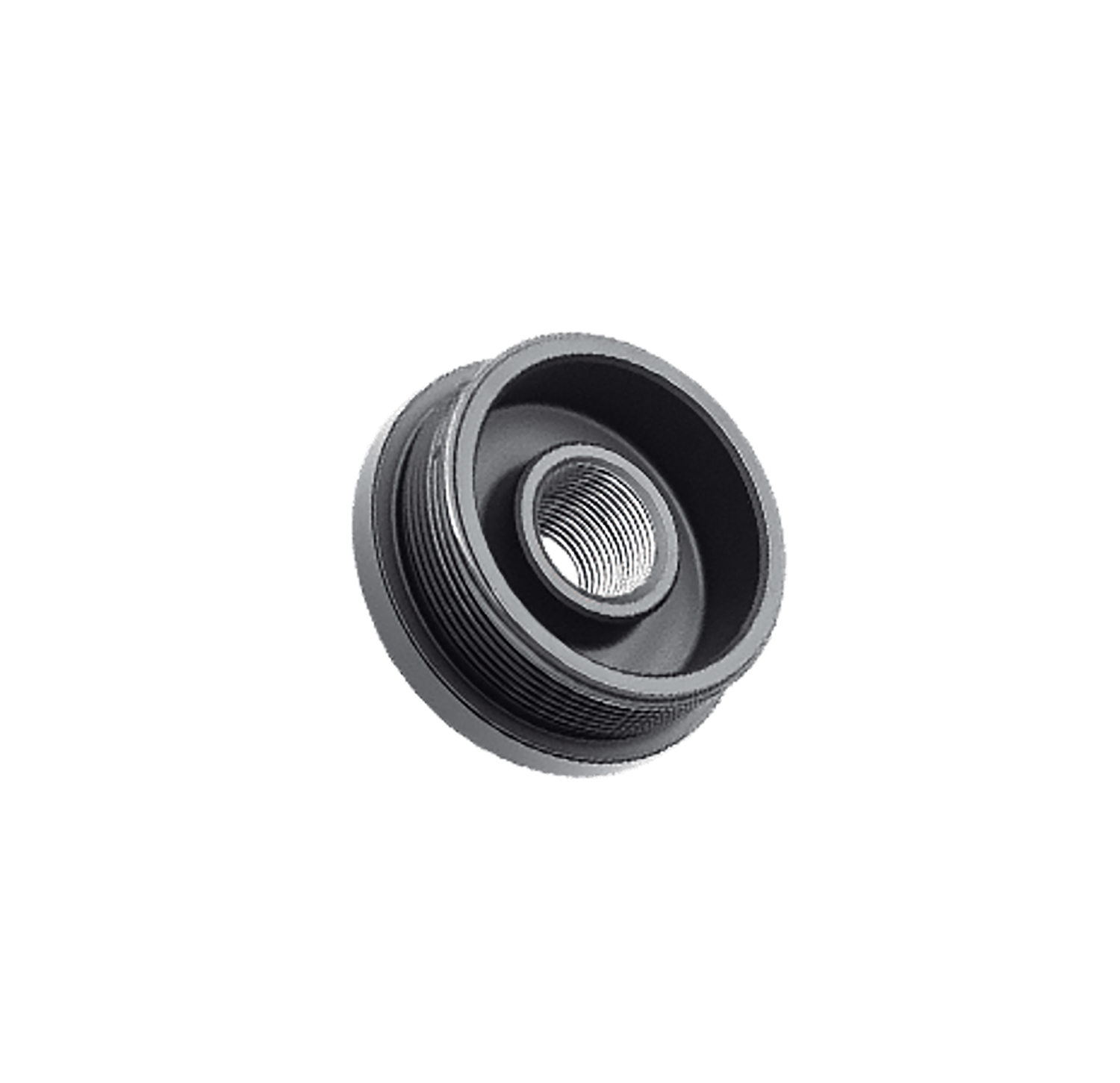 Black threaded metal adapter ring