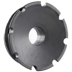 Circular metal slitting cutter with central bore