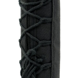 Black suppressor with fabric cover and lacing
