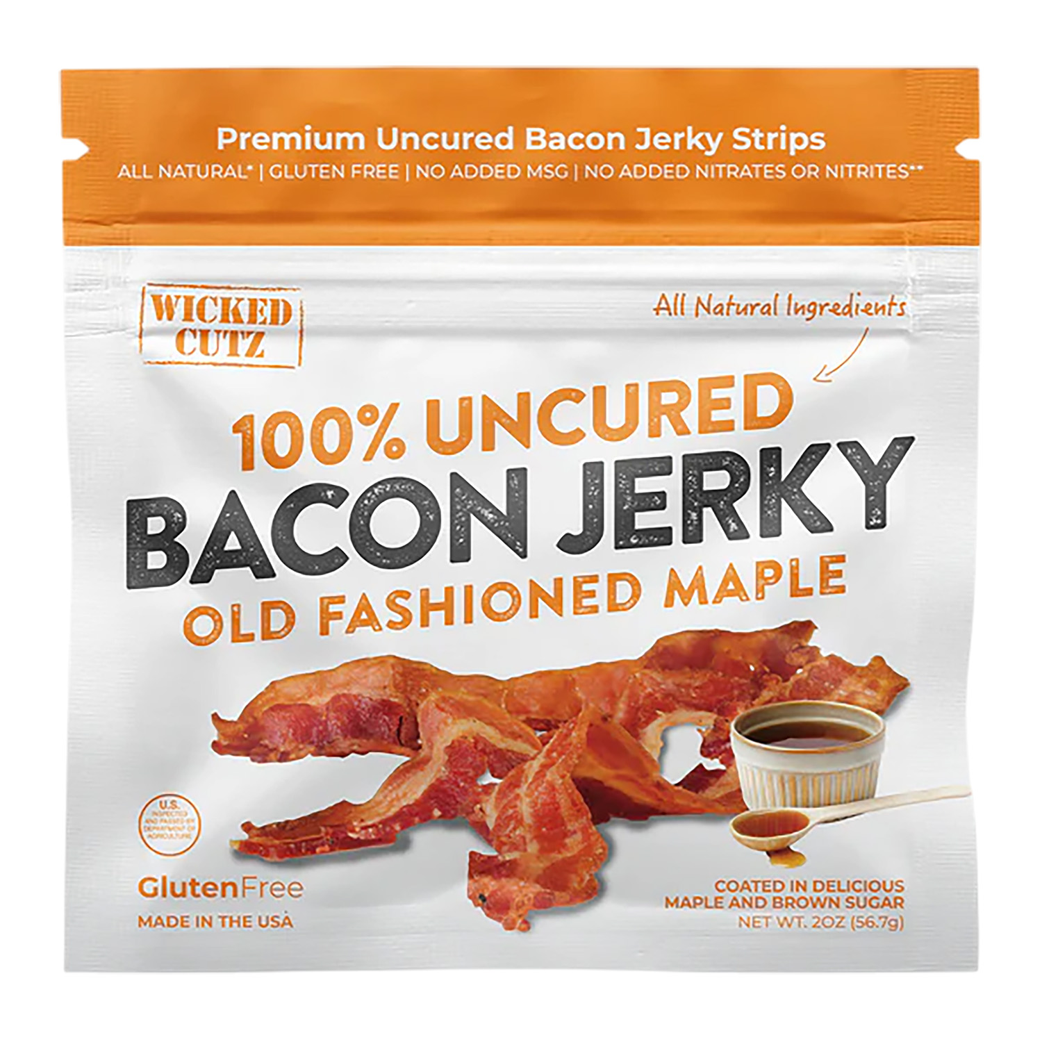 Wicked Cutz uncured maple bacon jerky package
