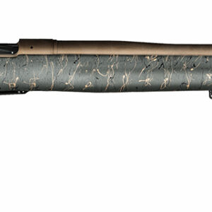 Bolt-action hunting rifle on white background