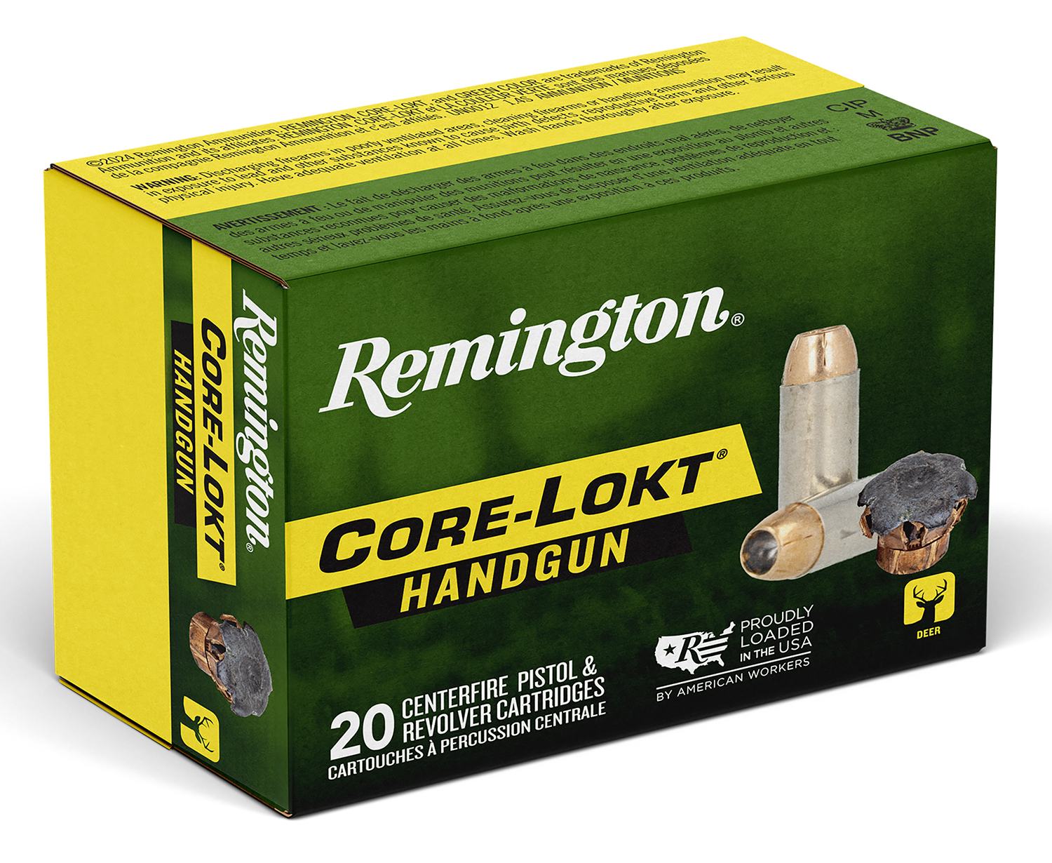 Remington Core-Lokt handgun ammunition box