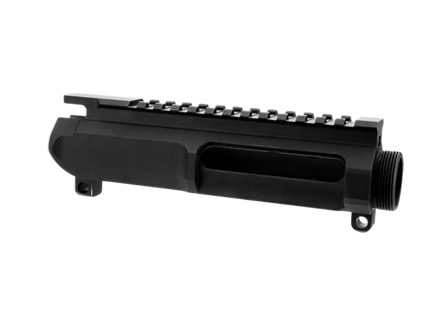 Black AR-15 upper receiver with Picatinny rail