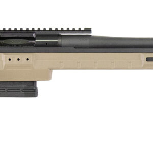 Bolt-action rifle with tan stock