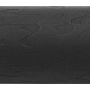 Black 6.5mm firearm suppressor on white background