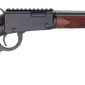 Lever-action rifle with wooden stock and barrel