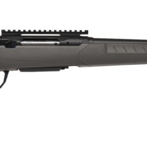 Modern bolt-action rifle on white background