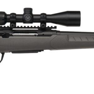 Bolt-action rifle with mounted scope, side view