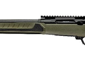 Green bolt-action rifle on white background