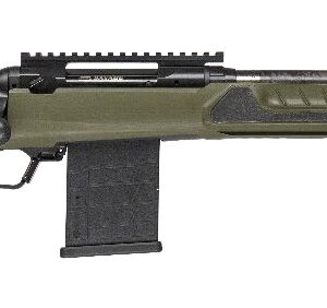 Bolt-action rifle with green stock and magazine