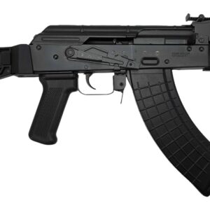 Black AK-style rifle with folding stock