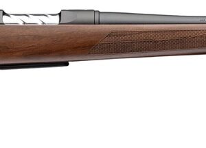 Bolt-action rifle with wooden stock