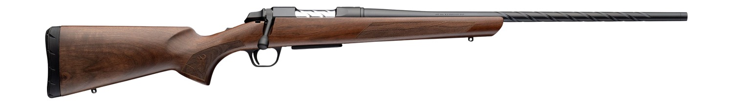 Bolt-action rifle with wooden stock