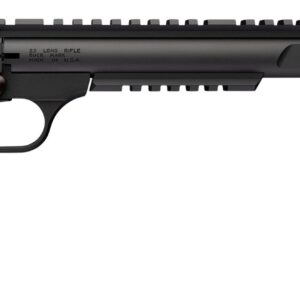 Black semi-automatic pistol with wooden grip