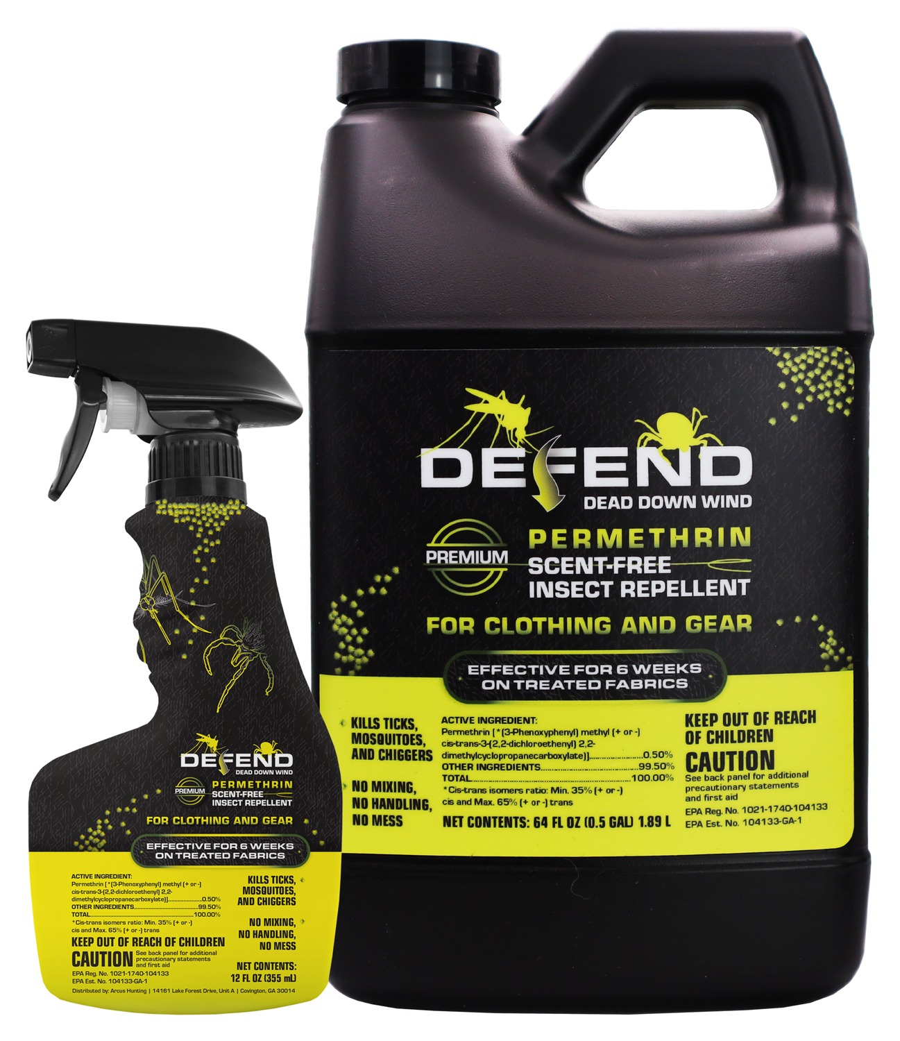 Permethrin insect repellent spray and refill jug