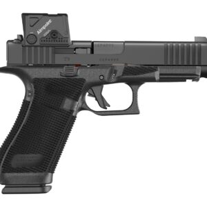 Glock pistol with mounted Aimpoint red dot sight